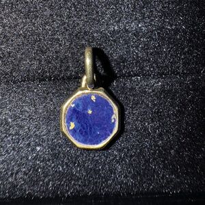 Pandora Blue Mini Medallion Charm | 14k Gold Plated